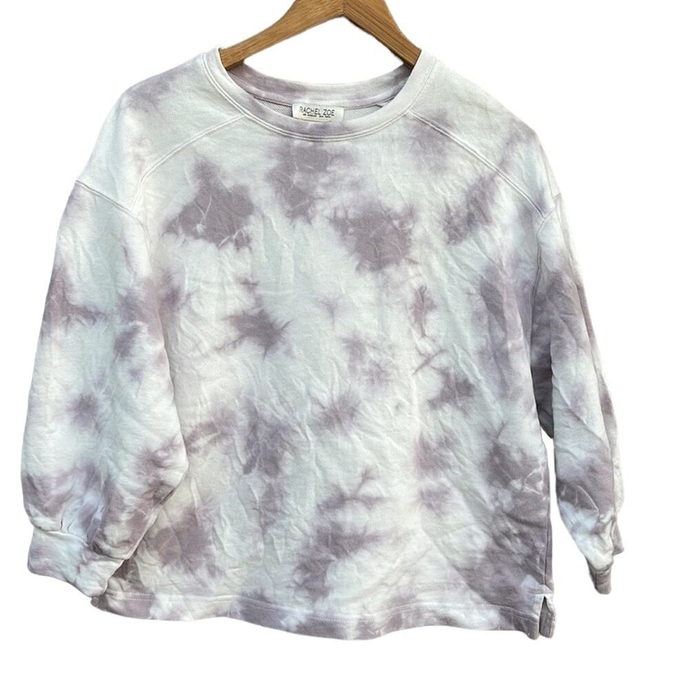 Rachel Zoe purple tie dye crop sweatshirt size XS